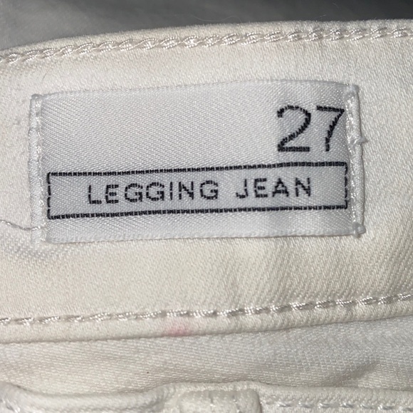 GAP 1969 mid rise stretch denim legging white 5 pocket button zipper size 27 - Picture 6 of 15